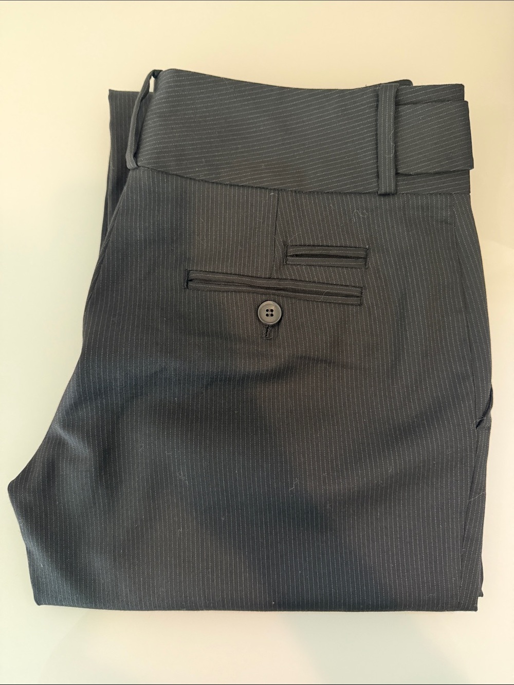 Massimo Dutti Women's Charcoal Pinstripe Trousers